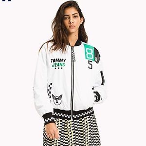 Tommy Hilfiger racing bomber white black jacket S